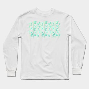 Turquoise Bamboo Pattern Long Sleeve T-Shirt